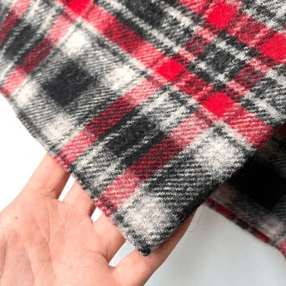 VTG 90s Eddie Bauer Red Black Plaid Wool Wrap Skirt SZ 8 Lined Kilt Style - Picture 5 of 7